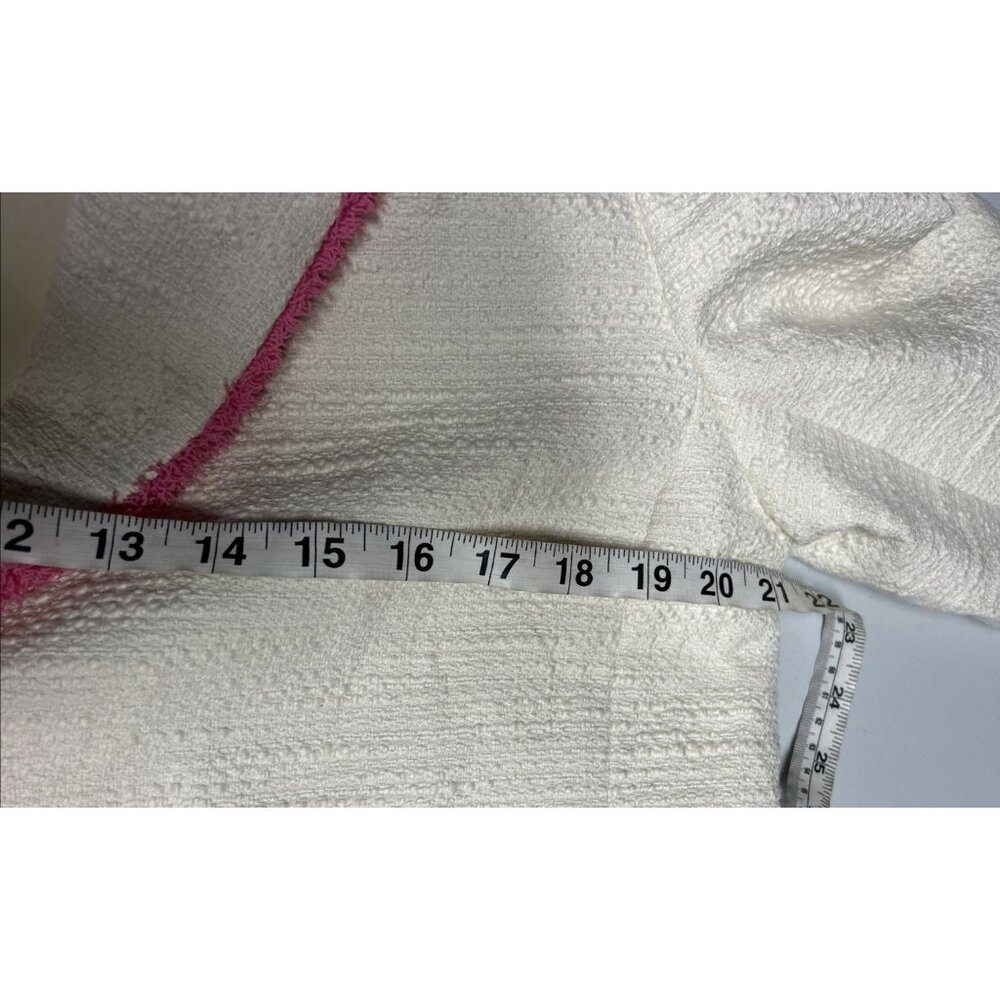 Talbots Ivory Tweed Blazer with Pink Trim - Picture 7 of 8
